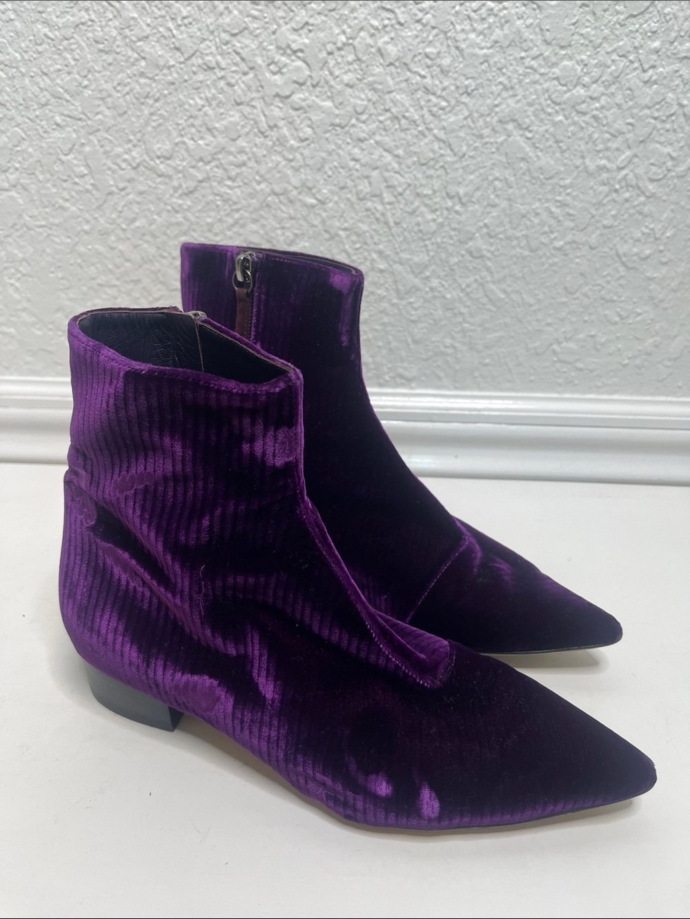 Ellery Corduroy Ankle Boots Purple Sz 37 - Picture 2 of 9